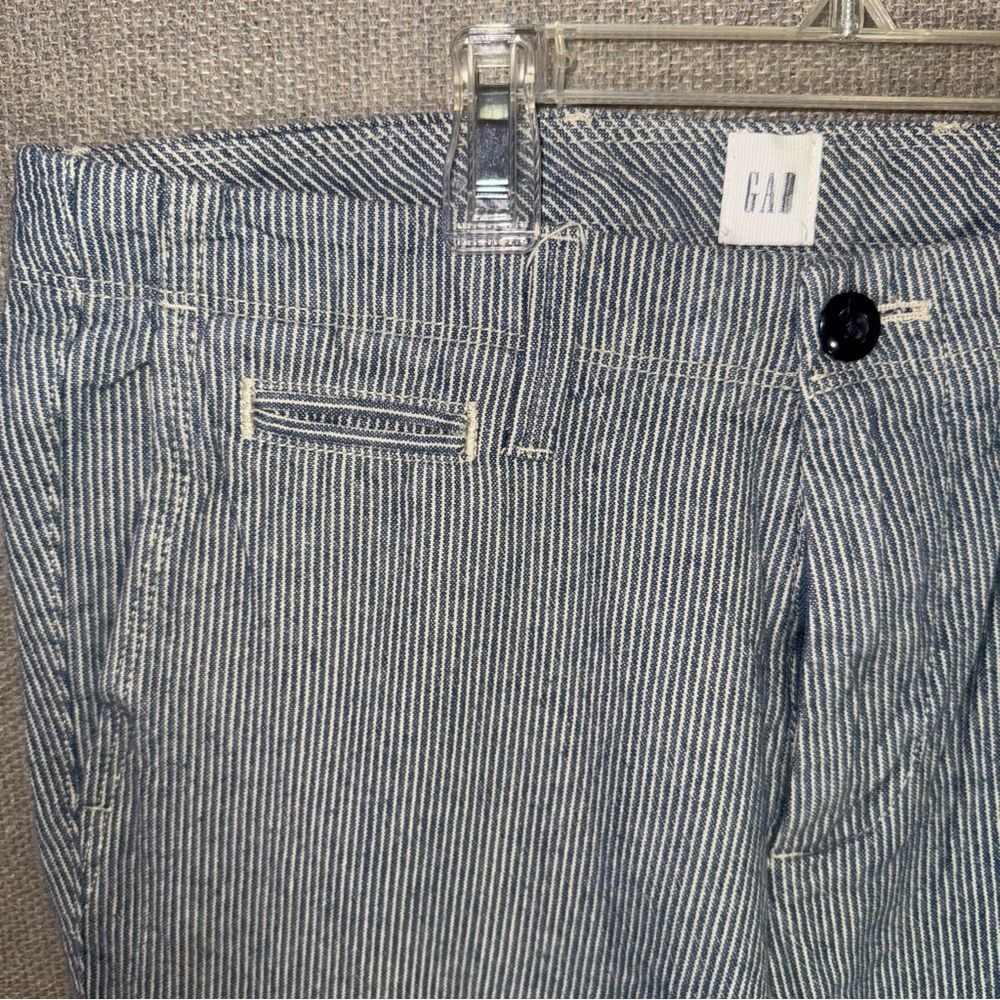 GAP size 29 x 30 slim vintage railroad stripe Blue and White Striped Pants - Picture 4 of 8
